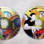 Example showing the different results achieved when printing on clear base (left) and white base (right).  The same artwork file was used for both examples.